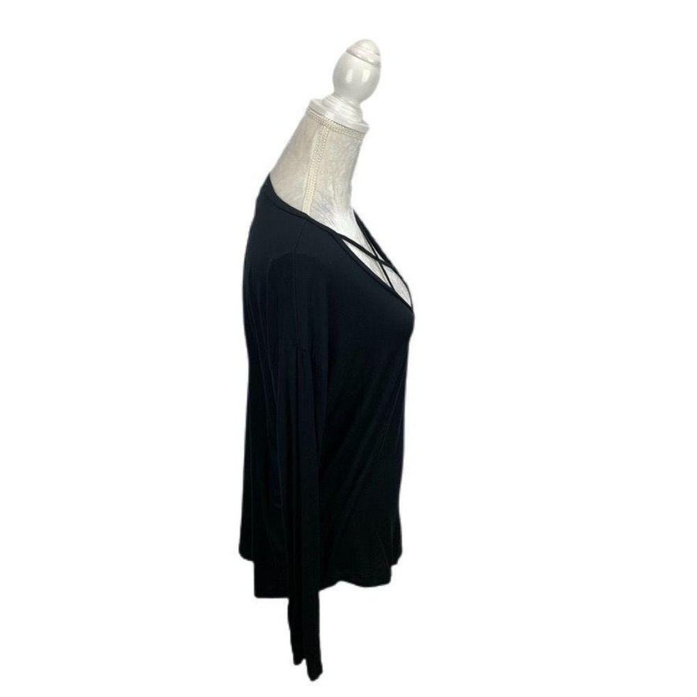 PINK Super Soft Caged Neck Black Knit Top Casual M - Picture 5 of 9